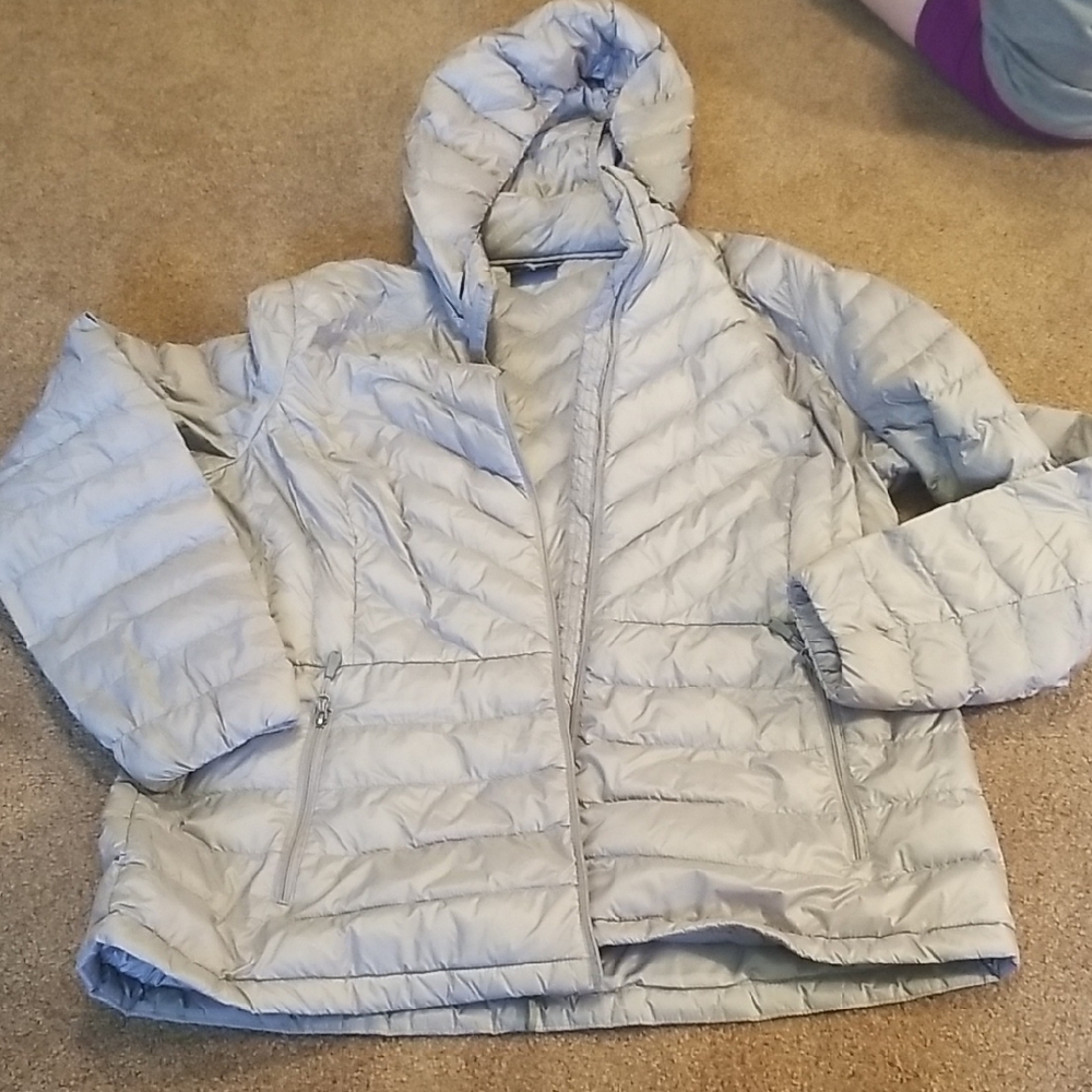 Women's Silver Puffer Jacket